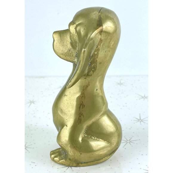 Vintage 80s dog figurine, Hound Puppy, Beagle, Basset, Dachshund, solid brass - Picture 6 of 9